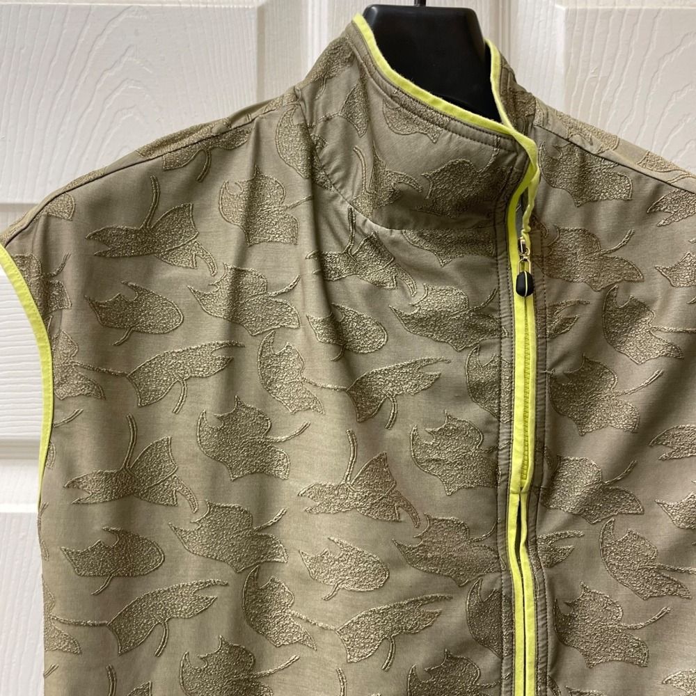 Vintage Jamie Sadock Women's Sz Small Mock Neck Sleeveless 1/4 Zip Brocade Shirt